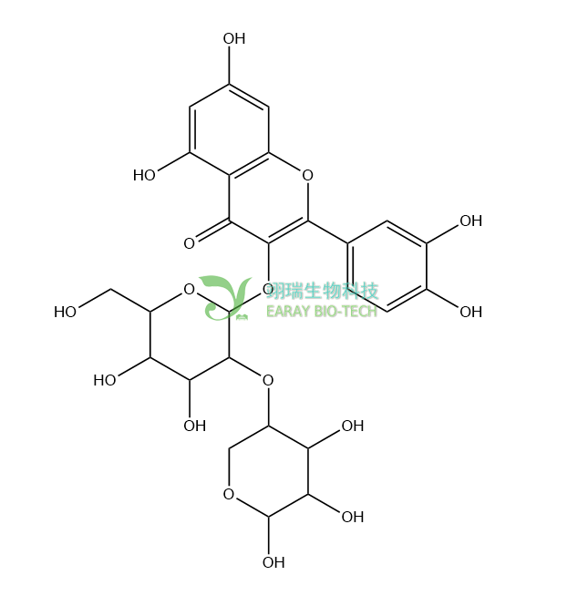 槲皮素-3-O-桑布双糖苷 HPLC≥98% 中药对照品 标准品 CAS：83048-35-5